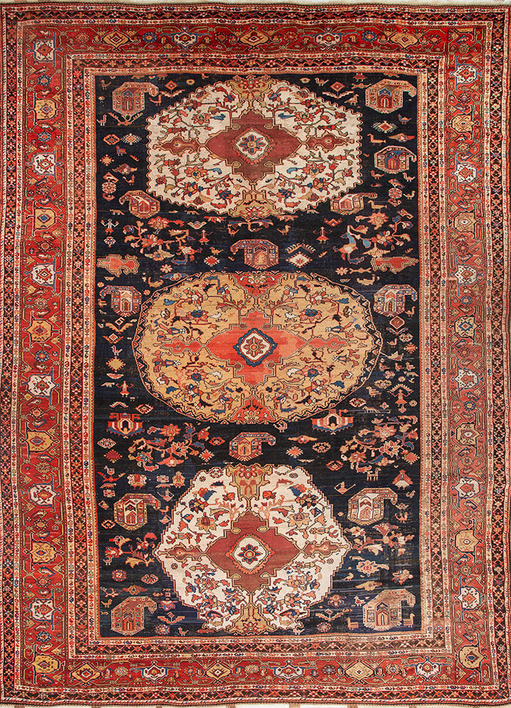 aalam blue wool hand knotted Rug - HeadShot aalam blue wool hand knotted Rug - HeadShot