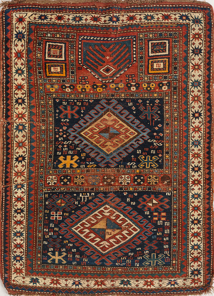 kiaan blue wool hand knotted Rug - HeadShot kiaan blue wool hand knotted Rug - HeadShot