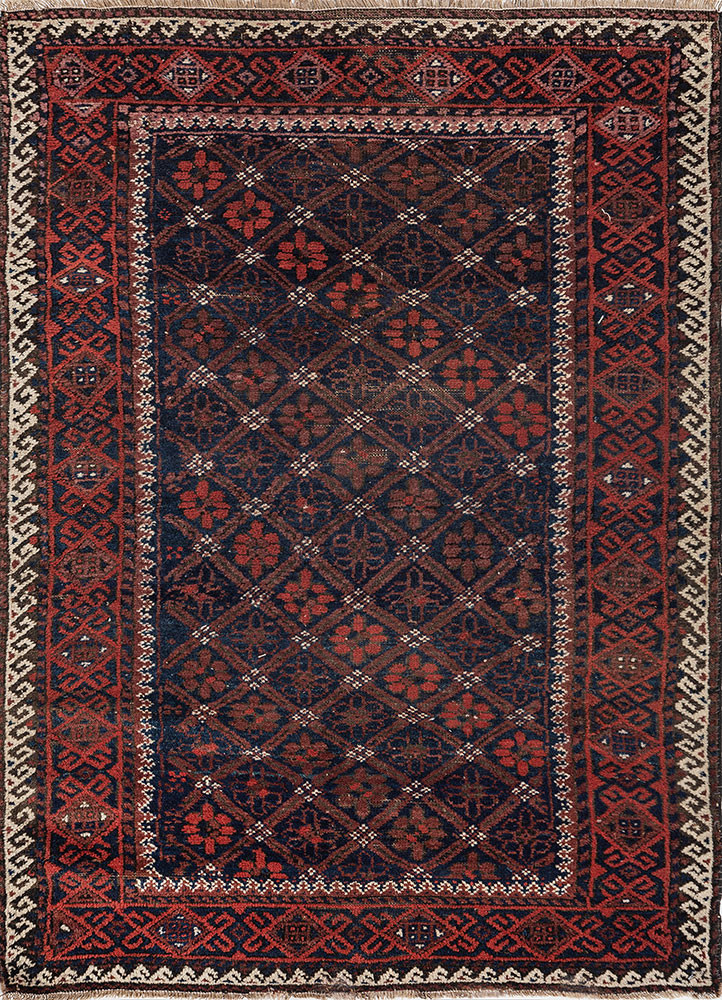 aalam beige and brown wool hand knotted Rug - HeadShot