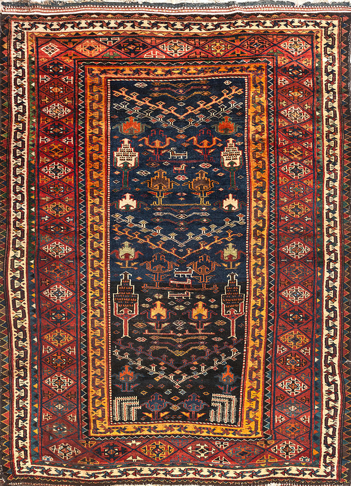 kiaan blue wool hand knotted Rug - HeadShot kiaan blue wool hand knotted Rug - HeadShot