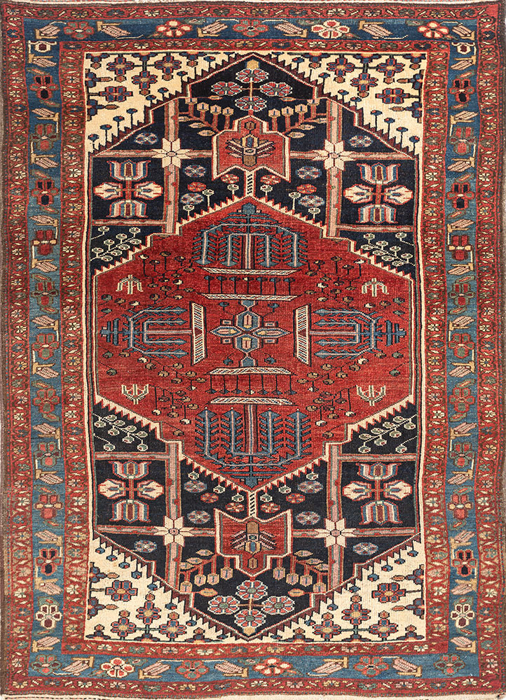 kiaan red and orange wool hand knotted Rug - HeadShot
