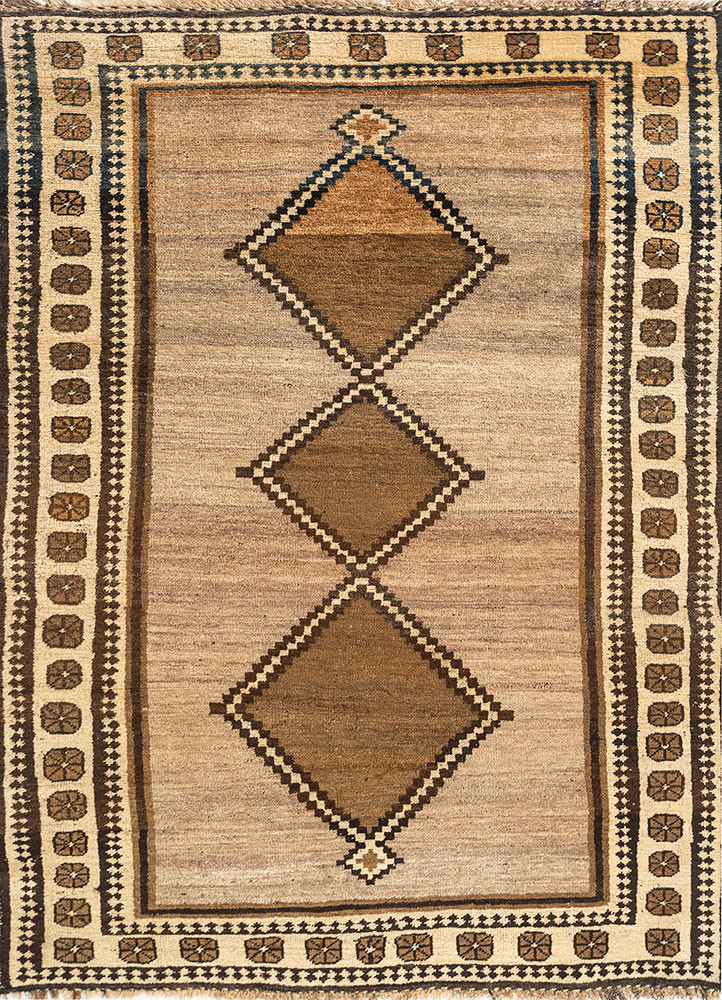 kiaan beige and brown wool hand knotted Rug - HeadShot kiaan beige and brown wool hand knotted Rug - HeadShot