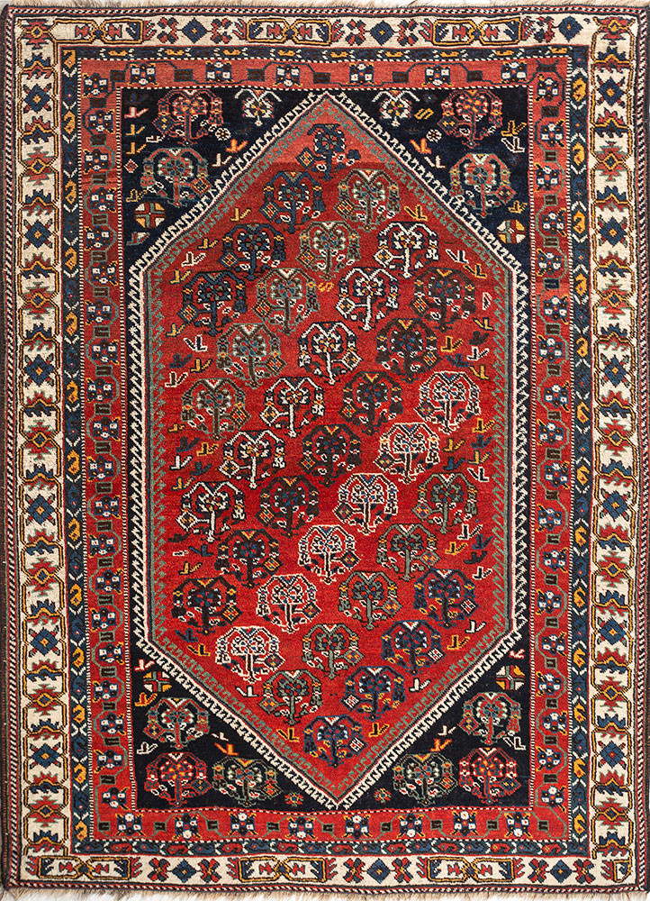 kiaan red and orange wool hand knotted Rug - HeadShot kiaan red and orange wool hand knotted Rug - HeadShot
