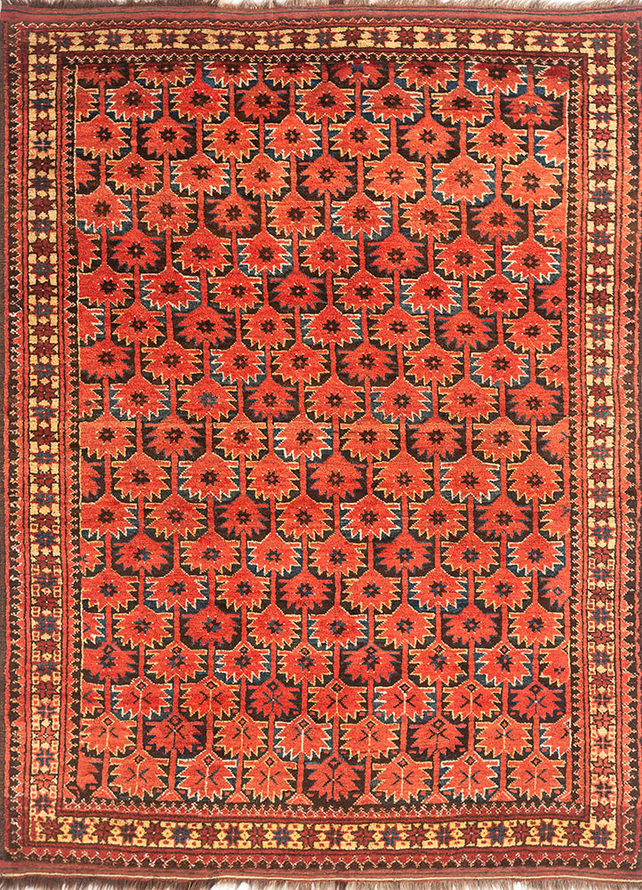 kiaan red and orange wool hand knotted Rug - HeadShot kiaan red and orange wool hand knotted Rug - HeadShot