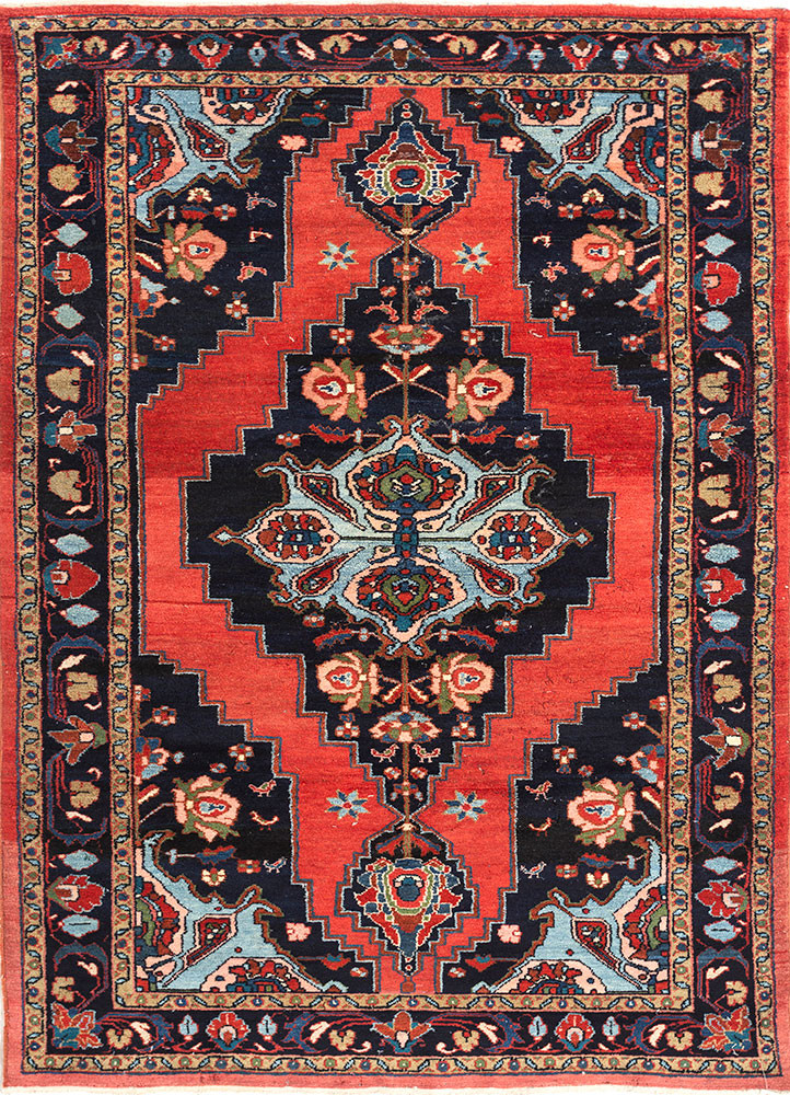 aalam red and orange wool hand knotted Rug - HeadShot aalam red and orange wool hand knotted Rug - HeadShot