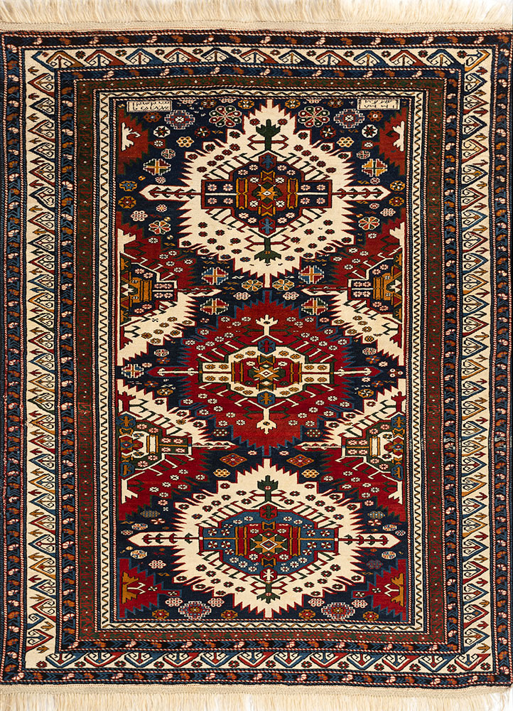 aalam blue wool hand knotted Rug - HeadShot aalam blue wool hand knotted Rug - HeadShot