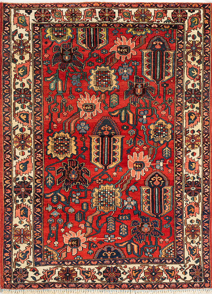 aalam red and orange wool hand knotted Rug - HeadShot aalam red and orange wool hand knotted Rug - HeadShot