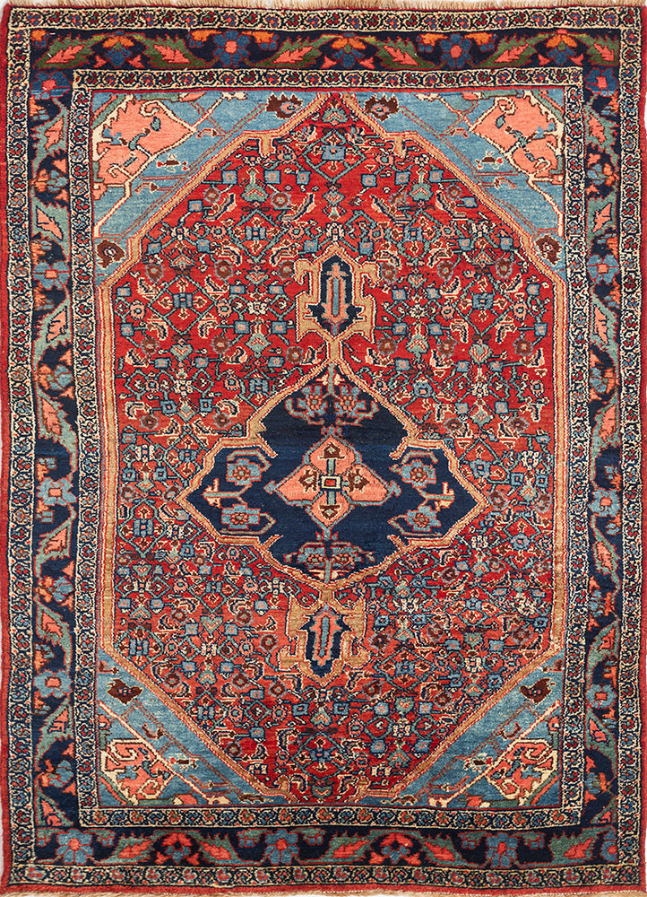 aalam red and orange wool hand knotted Rug - HeadShot aalam red and orange wool hand knotted Rug - HeadShot