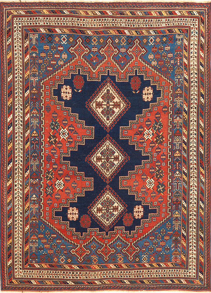 kiaan blue wool hand knotted Rug - HeadShot