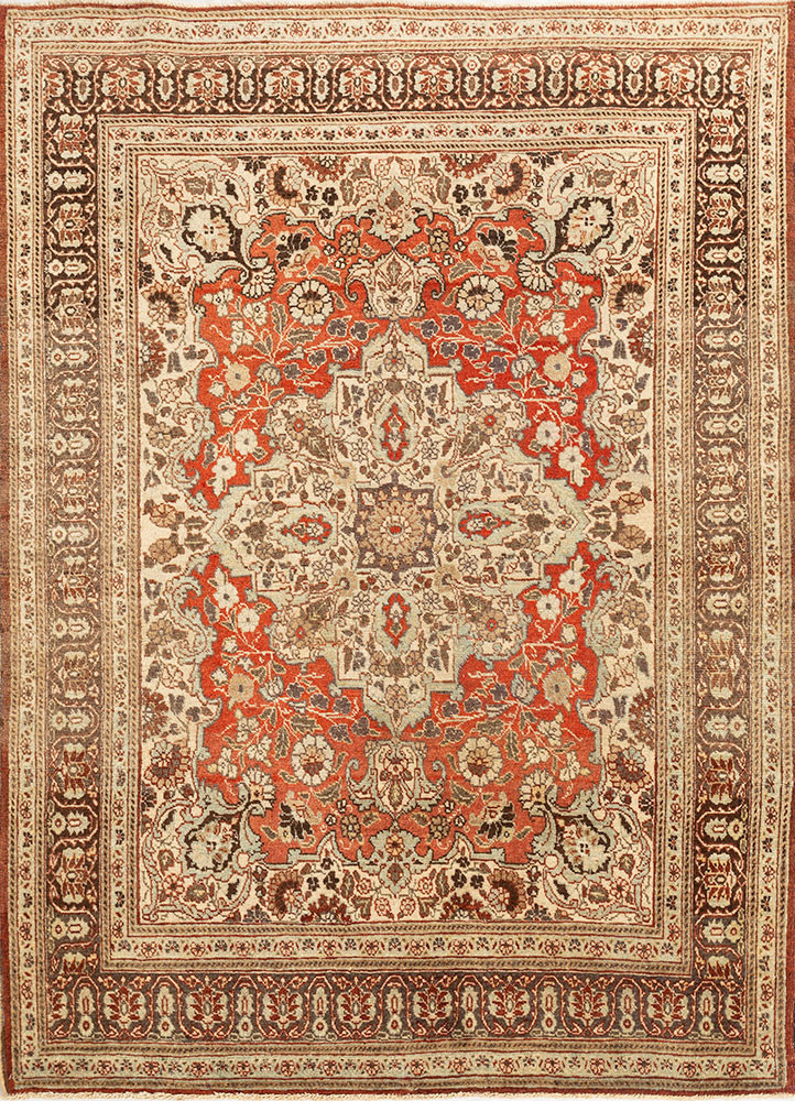 aalam red and orange wool hand knotted Rug - HeadShot aalam red and orange wool hand knotted Rug - HeadShot