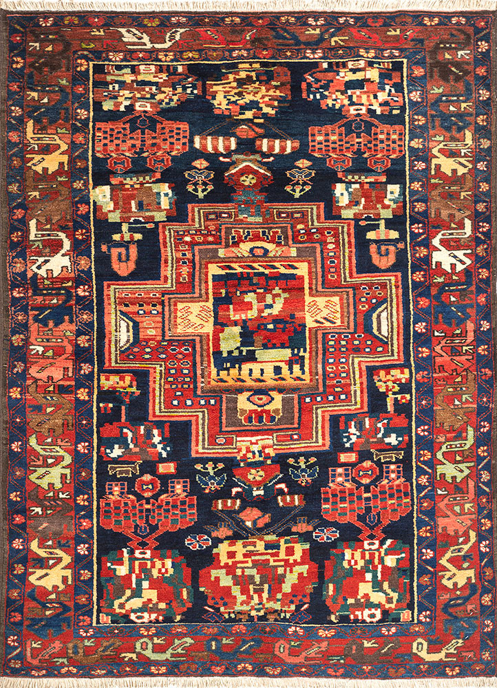 aalam blue wool hand knotted Rug - HeadShot aalam blue wool hand knotted Rug - HeadShot