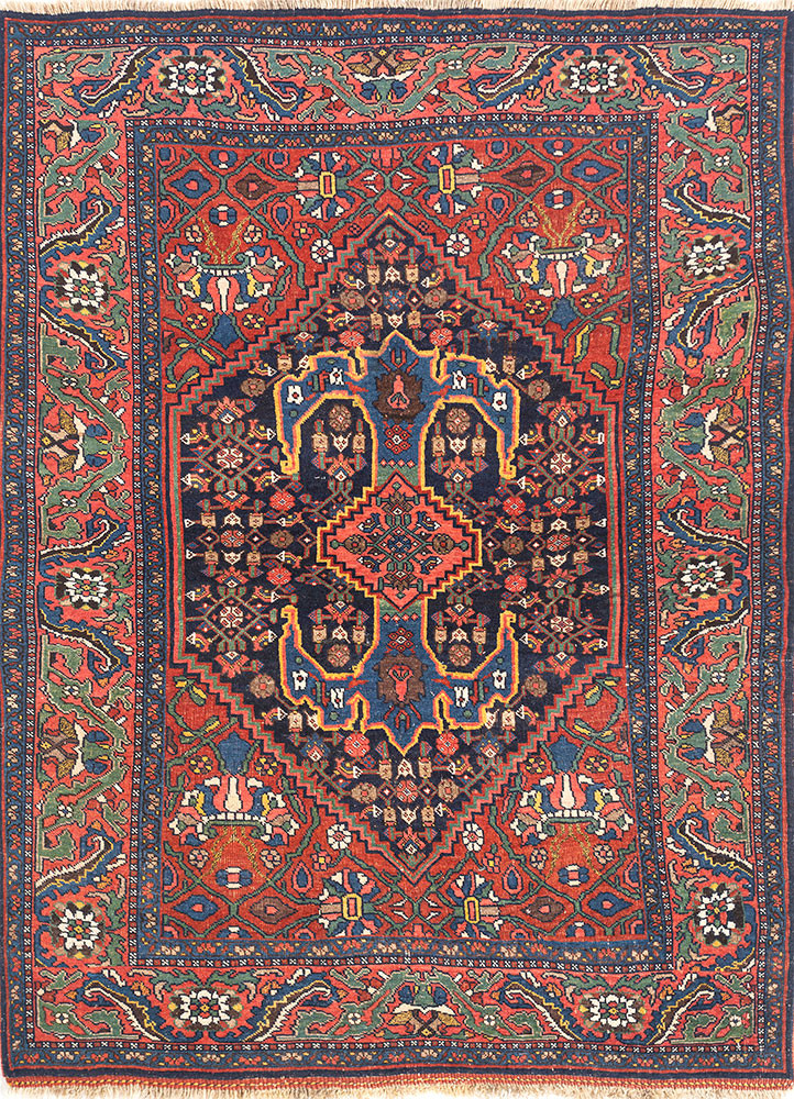aalam blue wool hand knotted Rug - HeadShot aalam blue wool hand knotted Rug - HeadShot
