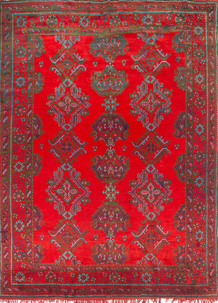aalam red and orange wool hand knotted Rug - HeadShot aalam red and orange wool hand knotted Rug - HeadShot