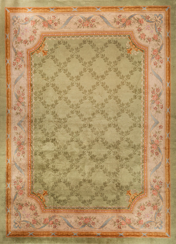 aalam green wool hand knotted Rug - HeadShot aalam green wool hand knotted Rug - HeadShot