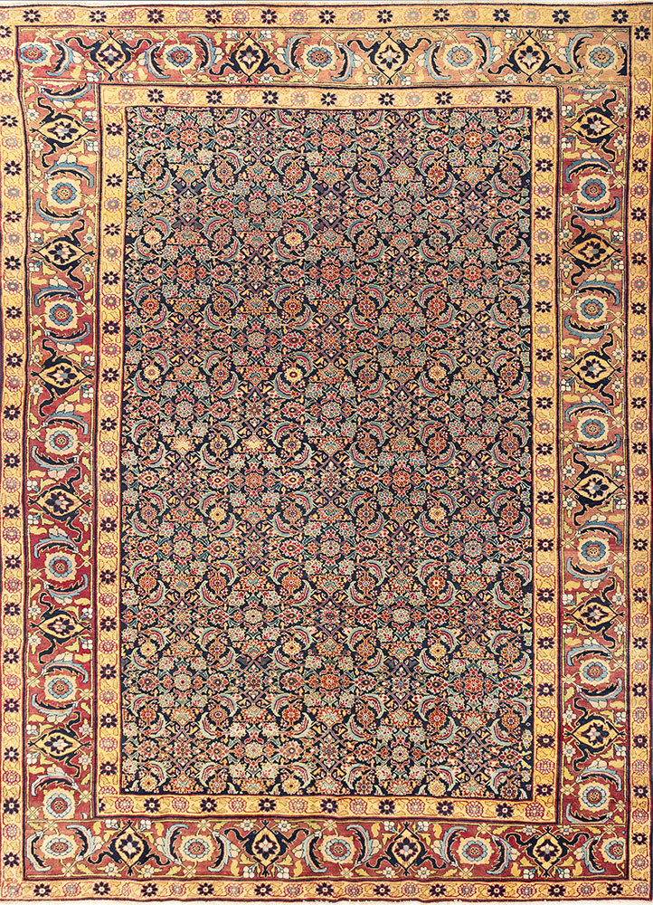 aalam blue wool hand knotted Rug - HeadShot aalam blue wool hand knotted Rug - HeadShot