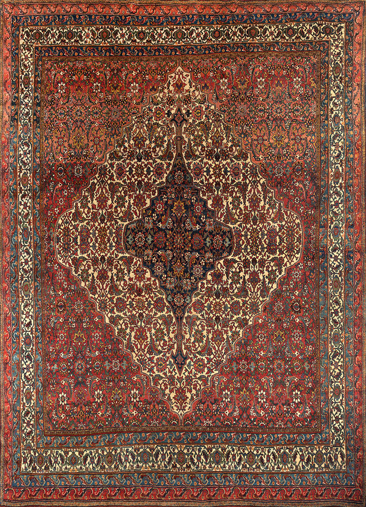 aalam red and orange wool hand knotted Rug - HeadShot aalam red and orange wool hand knotted Rug - HeadShot