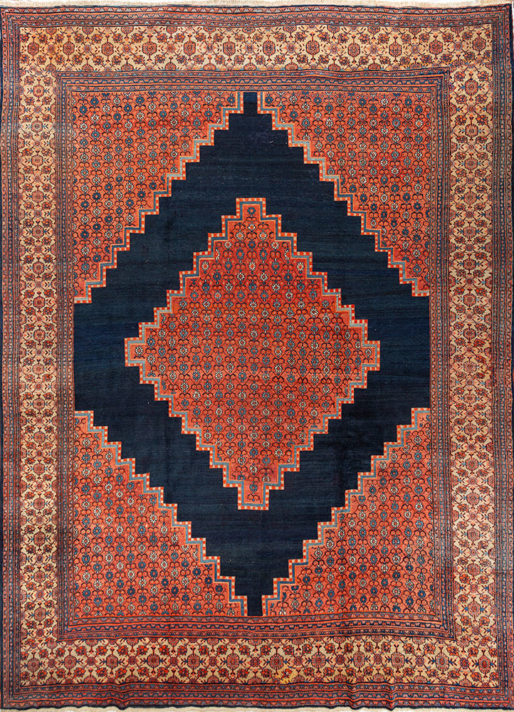 aalam blue wool hand knotted Rug - HeadShot aalam blue wool hand knotted Rug - HeadShot