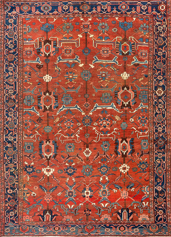 aalam red and orange wool hand knotted Rug - HeadShot aalam red and orange wool hand knotted Rug - HeadShot