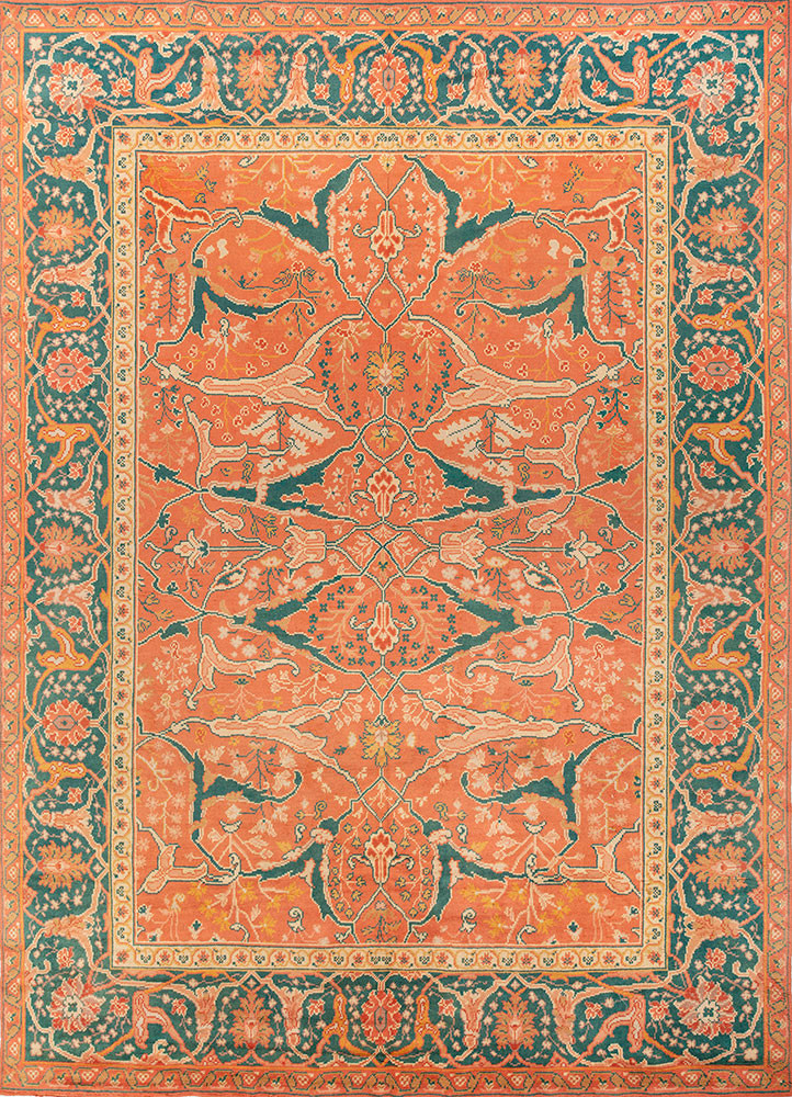 aalam red and orange wool hand knotted Rug - HeadShot aalam red and orange wool hand knotted Rug - HeadShot