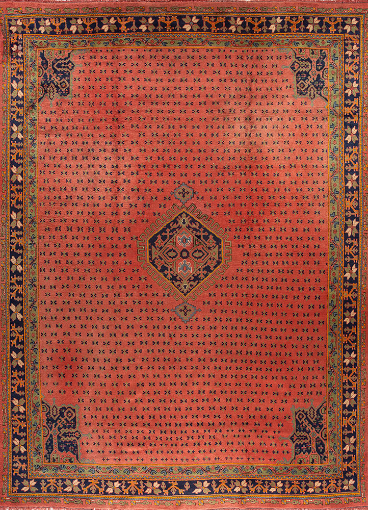 aalam red and orange wool hand knotted Rug - HeadShot aalam red and orange wool hand knotted Rug - HeadShot