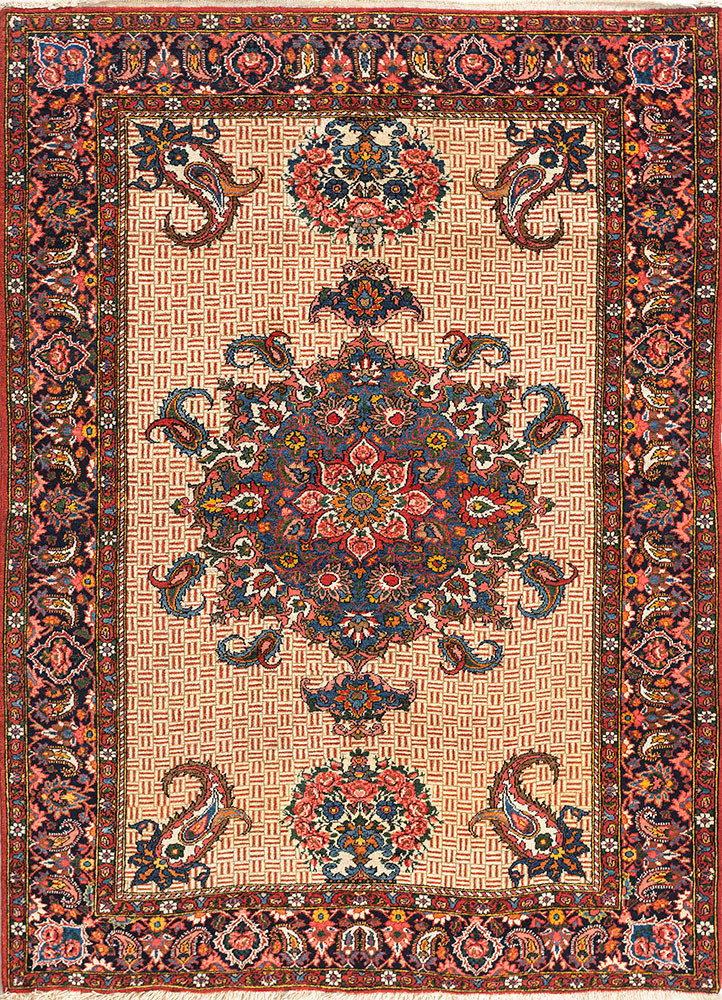 aalam gold wool hand knotted Rug - HeadShot