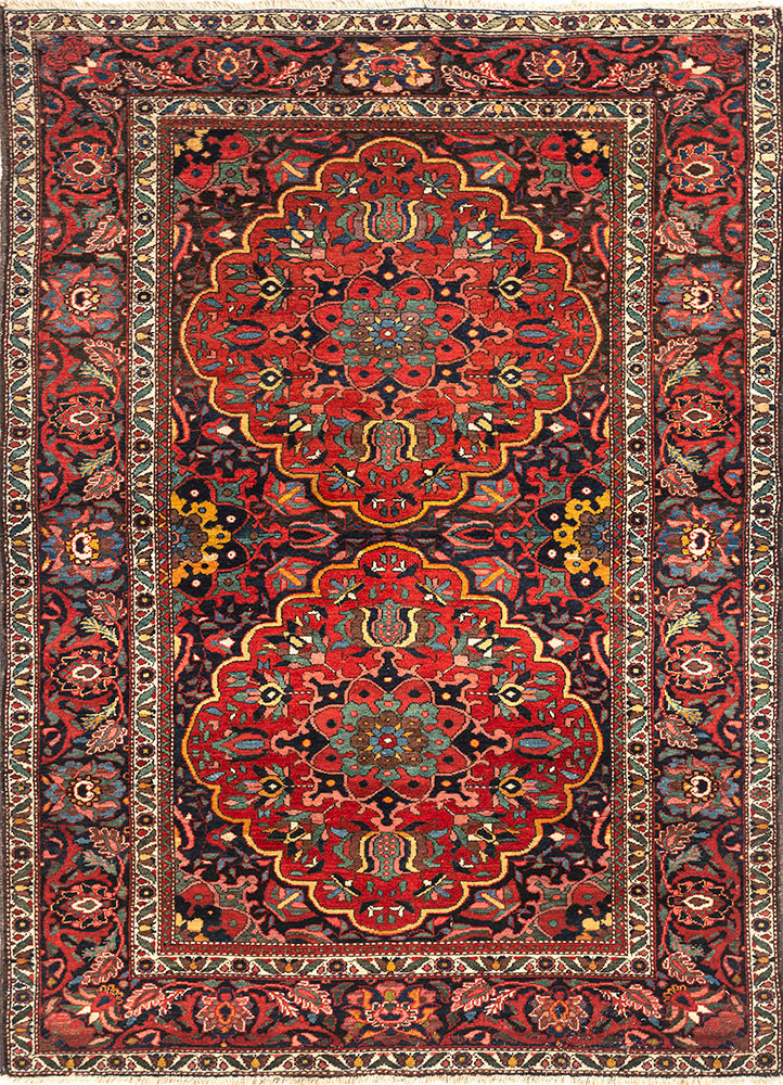 aalam red and orange wool hand knotted Rug - HeadShot aalam red and orange wool hand knotted Rug - HeadShot