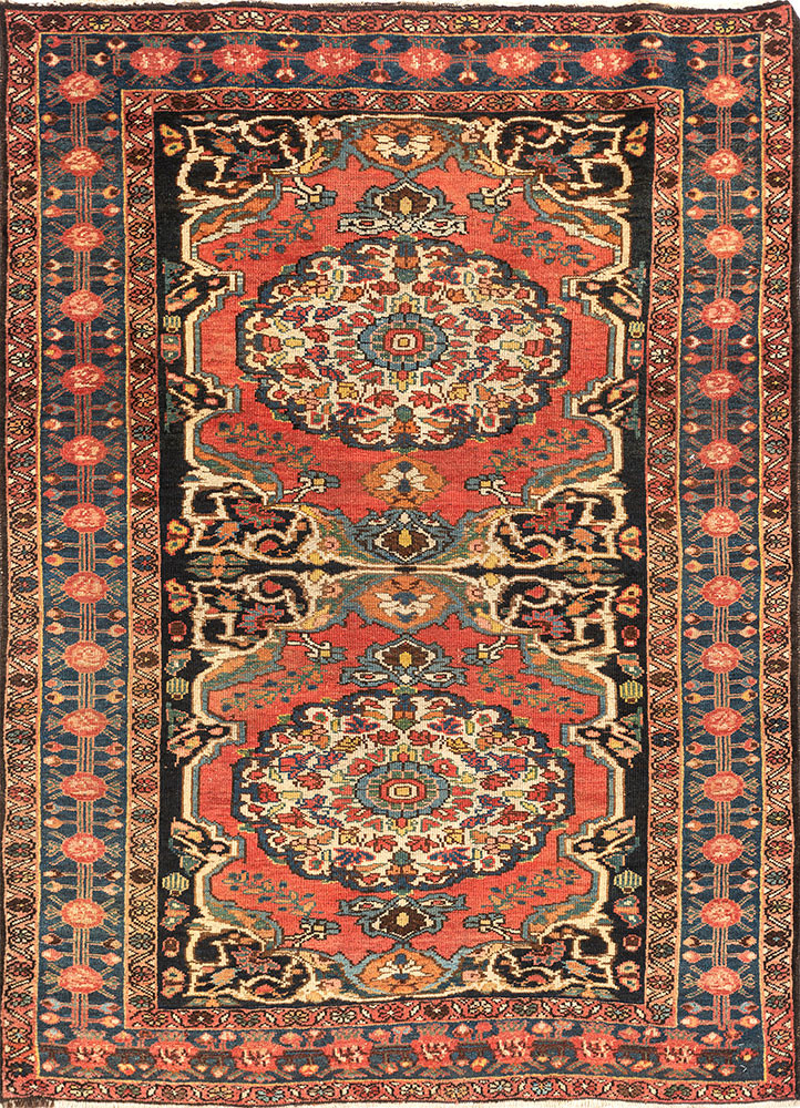 aalam red and orange wool hand knotted Rug - HeadShot aalam red and orange wool hand knotted Rug - HeadShot