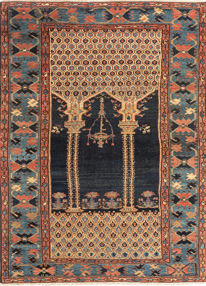 aalam blue wool hand knotted Rug - HeadShot aalam blue wool hand knotted Rug - HeadShot
