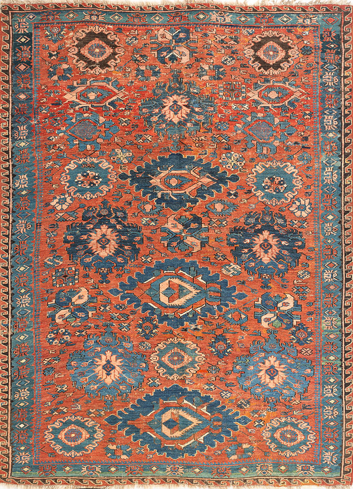aalam red and orange wool hand knotted Rug - HeadShot aalam red and orange wool hand knotted Rug - HeadShot