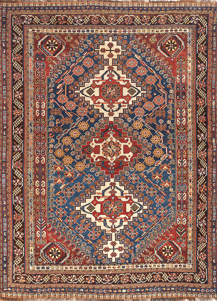 kiaan blue wool hand knotted Rug - HeadShot kiaan blue wool hand knotted Rug - HeadShot