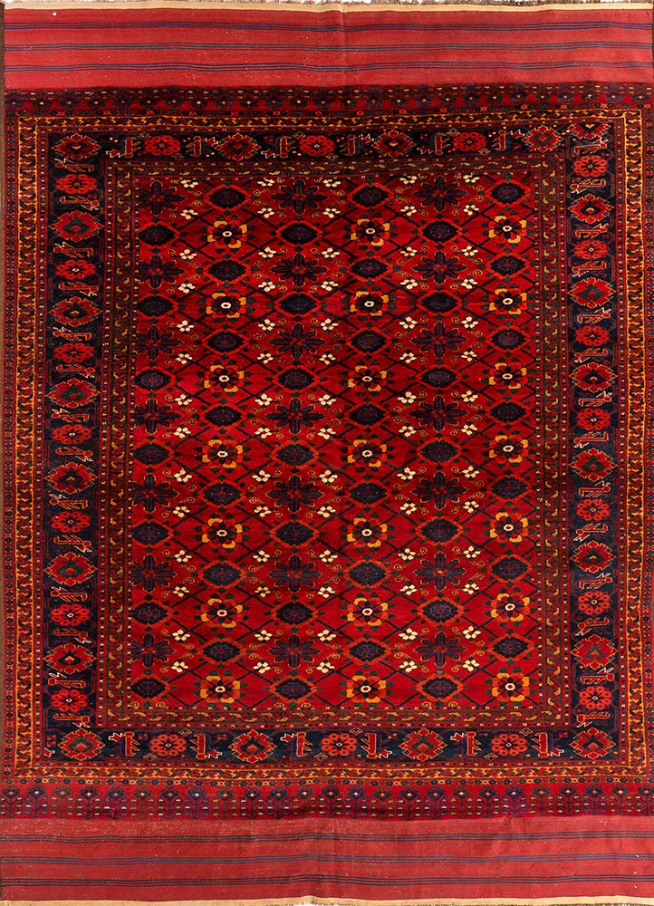 kiaan red and orange wool hand knotted Rug - HeadShot kiaan red and orange wool hand knotted Rug - HeadShot