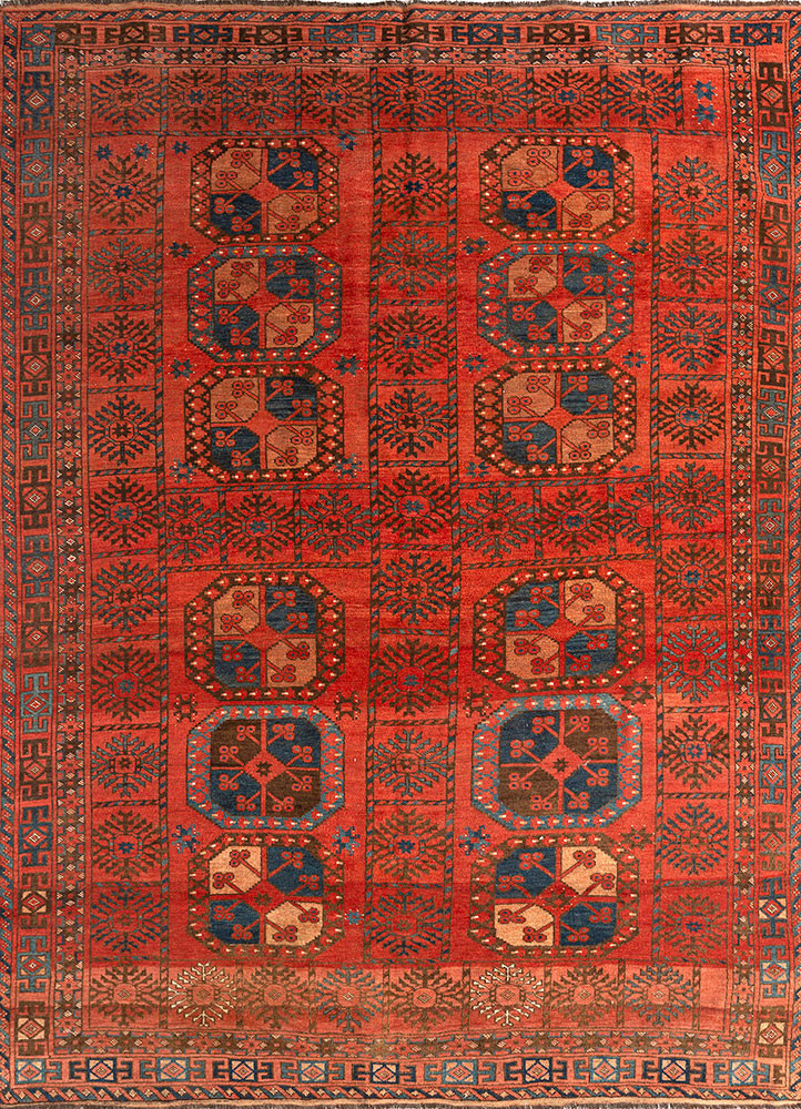 kiaan red and orange wool hand knotted Rug - HeadShot kiaan red and orange wool hand knotted Rug - HeadShot