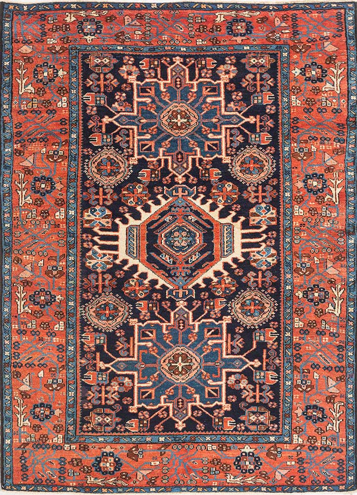 kiaan blue wool hand knotted Rug - HeadShot kiaan blue wool hand knotted Rug - HeadShot