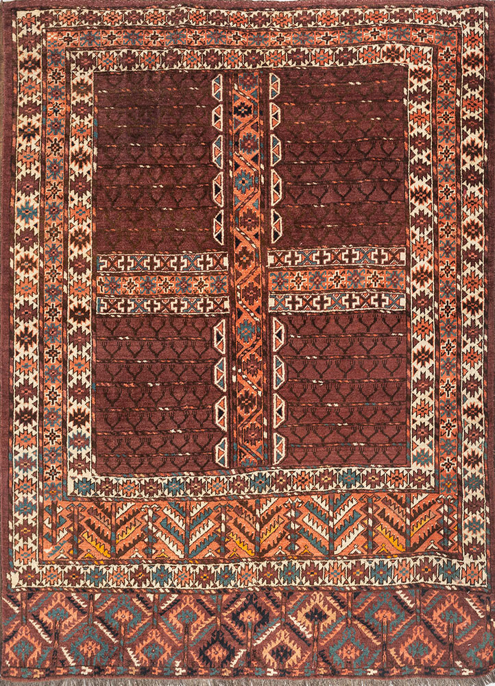 kiaan beige and brown wool hand knotted Rug - HeadShot kiaan beige and brown wool hand knotted Rug - HeadShot