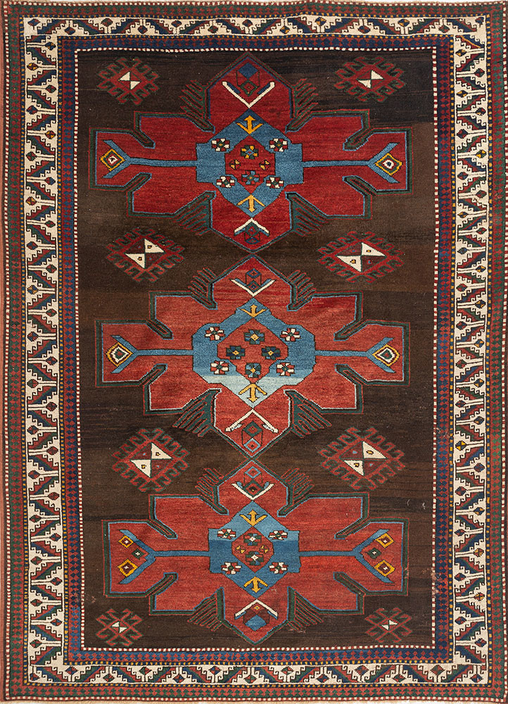 kiaan beige and brown wool hand knotted Rug - HeadShot