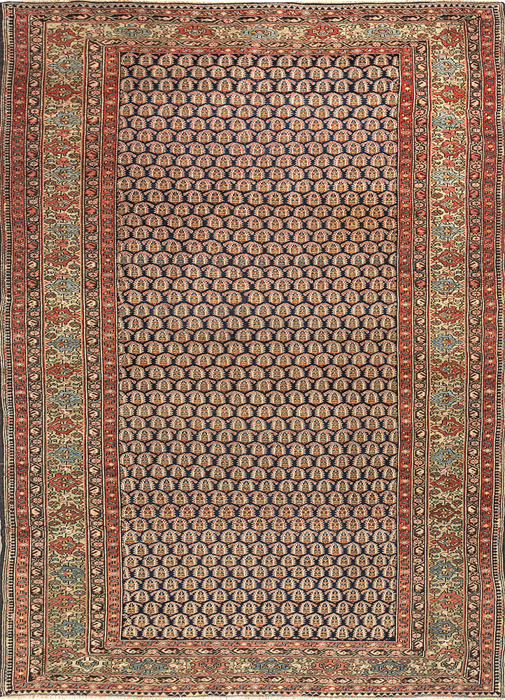 kiaan blue wool hand knotted Rug - HeadShot