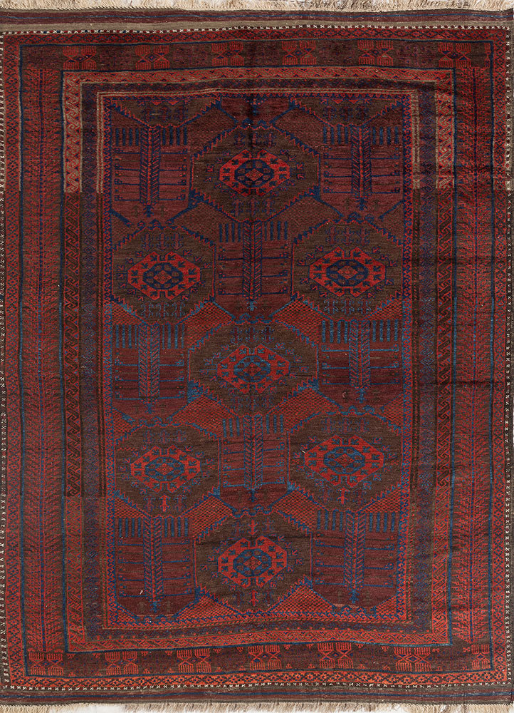 kiaan beige and brown wool hand knotted Rug - HeadShot