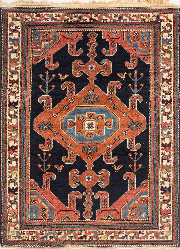 aalam blue wool hand knotted Rug - HeadShot aalam blue wool hand knotted Rug - HeadShot
