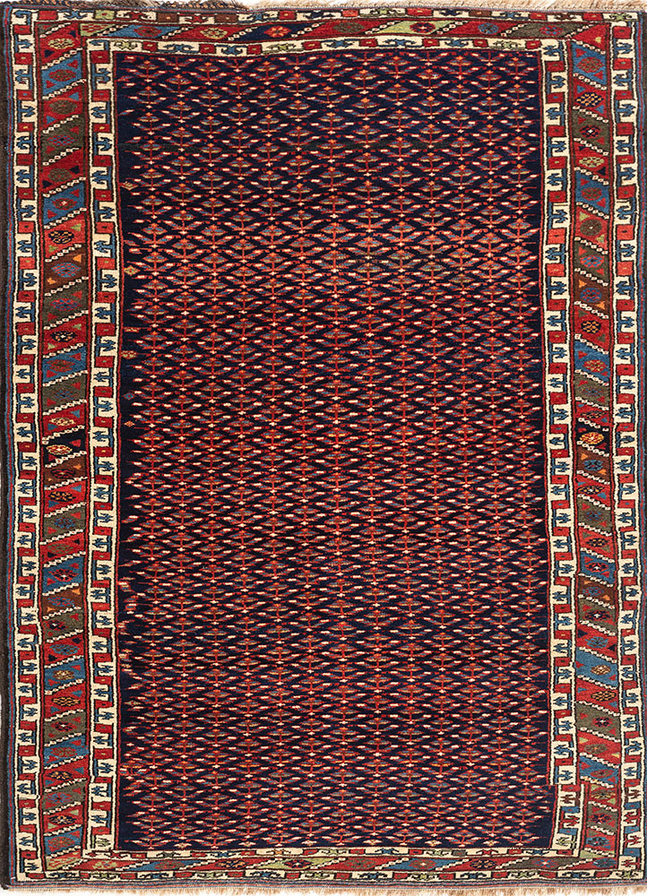 aalam blue wool hand knotted Rug - HeadShot aalam blue wool hand knotted Rug - HeadShot