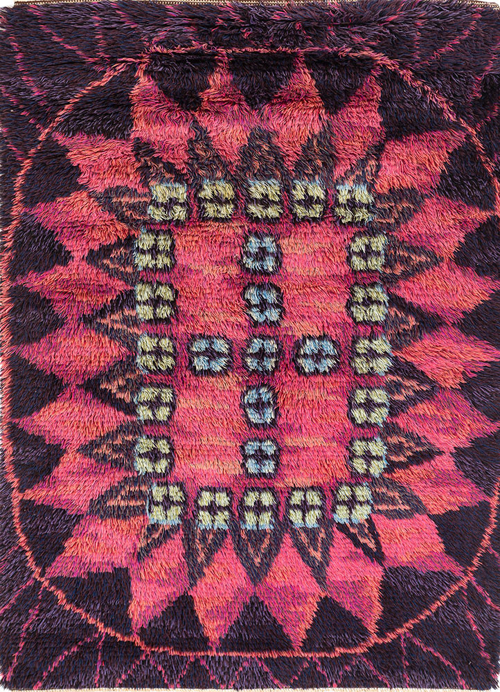 zuri pink and purple wool hand knotted Rug - HeadShot zuri pink and purple wool hand knotted Rug - HeadShot