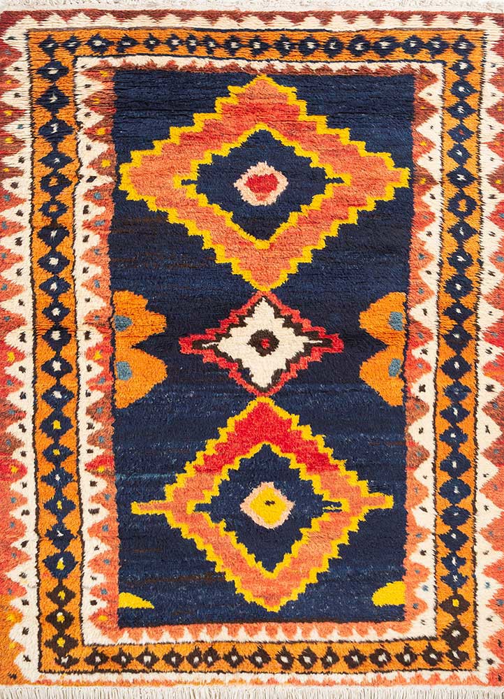 nuray blue wool hand knotted Rug - HeadShot nuray blue wool hand knotted Rug - HeadShot