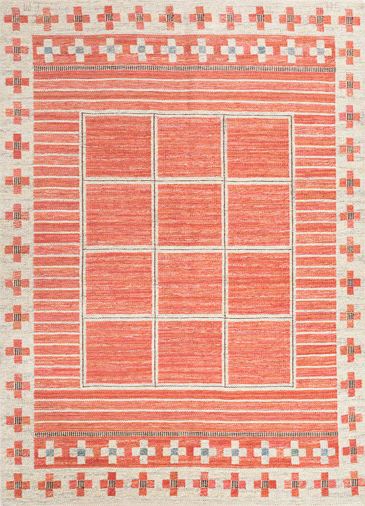 zuri ivory wool hand knotted Rug - HeadShot