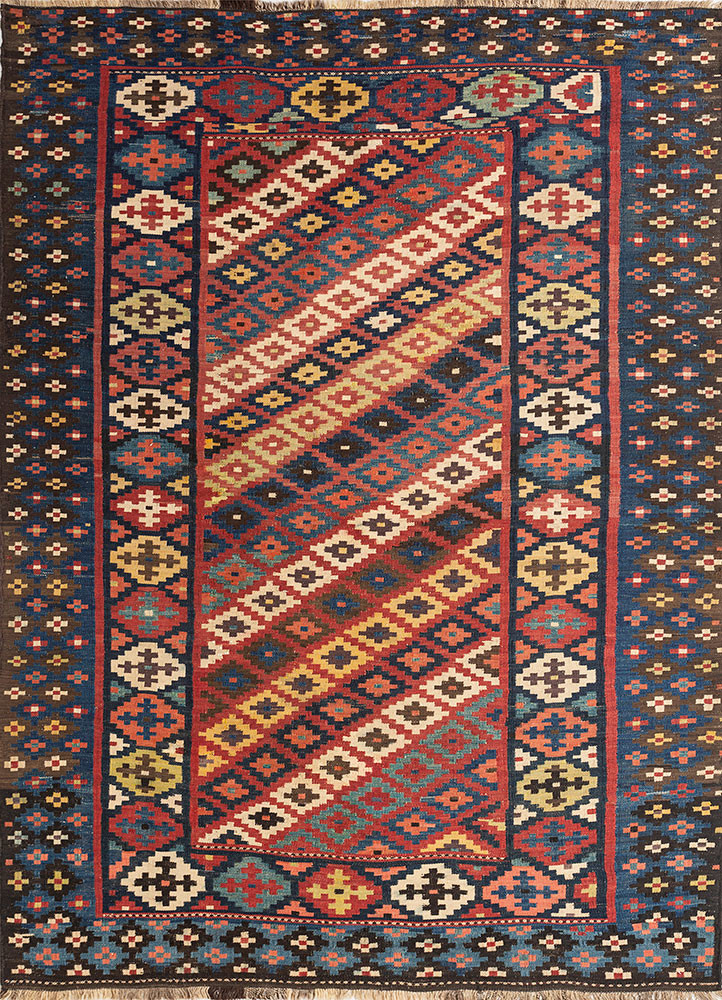 nayaab red and orange wool flat weaves Rug - HeadShot nayaab red and orange wool flat weaves Rug - HeadShot
