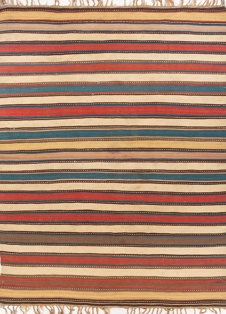 nayaab red and orange wool flat weaves Rug - HeadShot