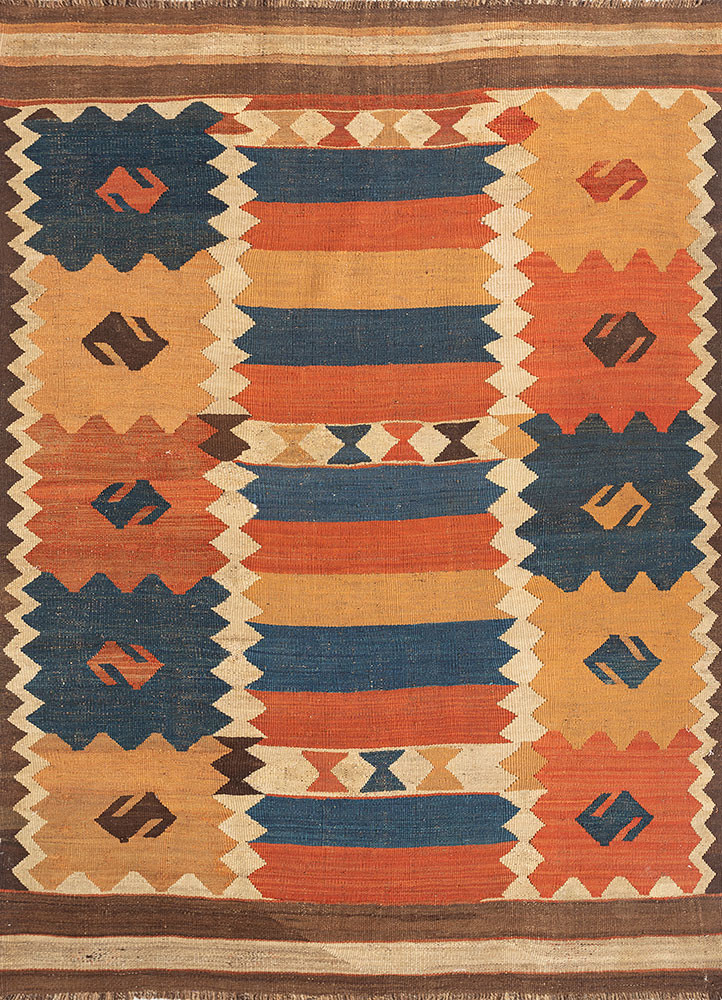 nayaab red and orange wool flat weaves Rug - HeadShot nayaab red and orange wool flat weaves Rug - HeadShot