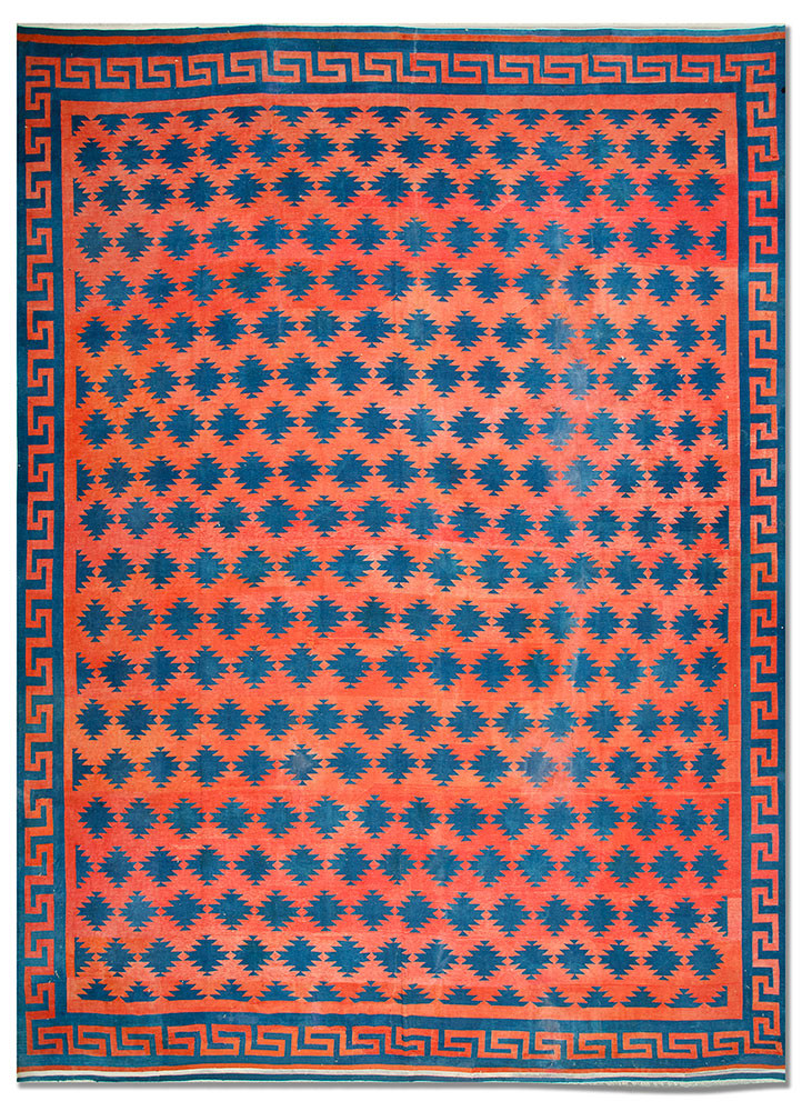 nayaab red and orange cotton flat weaves Rug - HeadShot