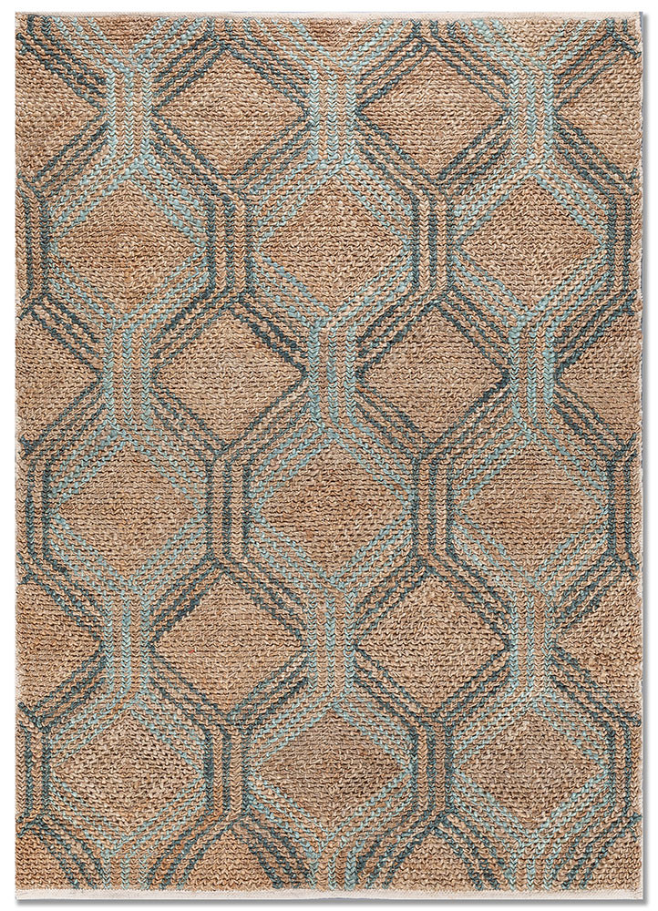 blue blue jute and hemp flat weaves Rug