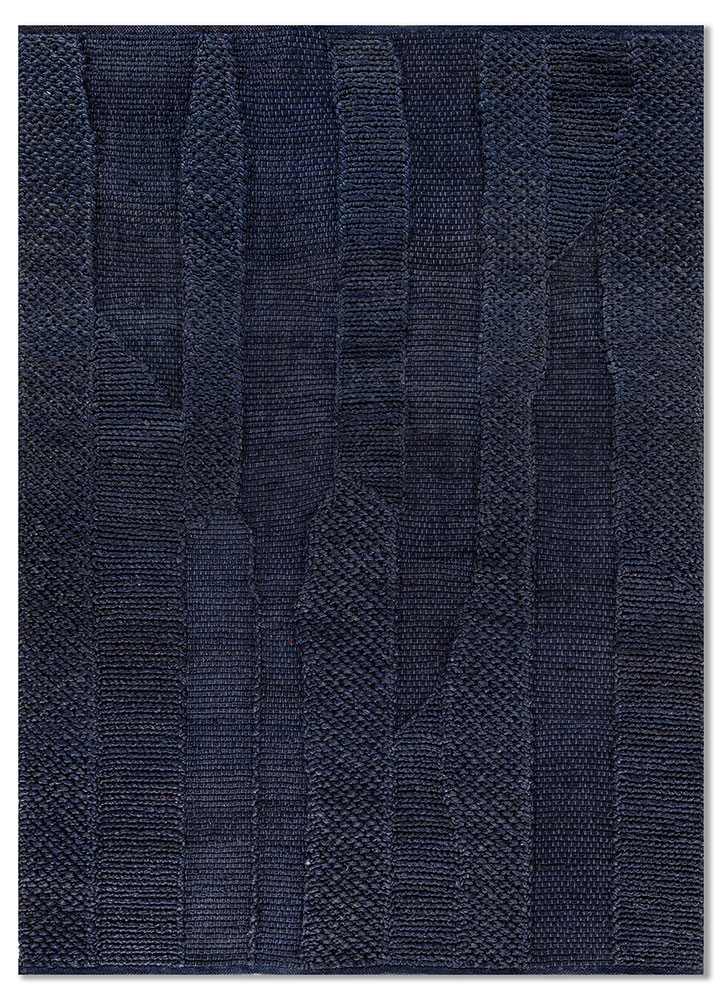  blue jute and hemp flat weaves Rug