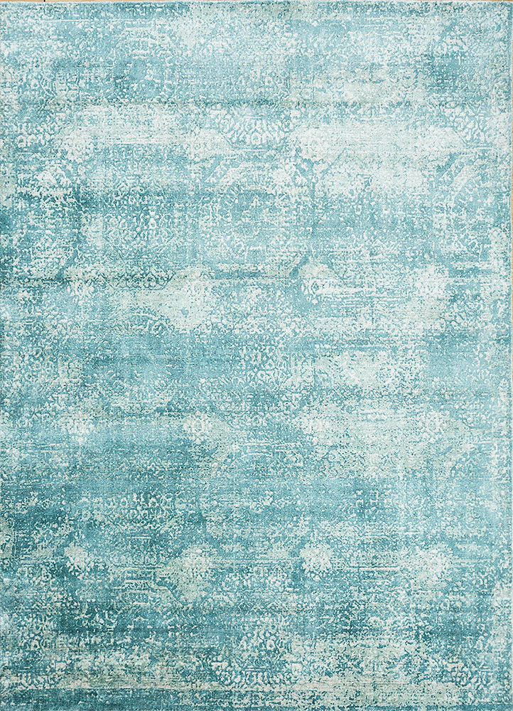 bespoke sile blue bamboo silk hand loom Rug - HeadShot bespoke sile blue bamboo silk hand loom Rug - HeadShot
