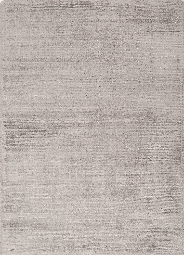  grey and black viscose hand loom Rug